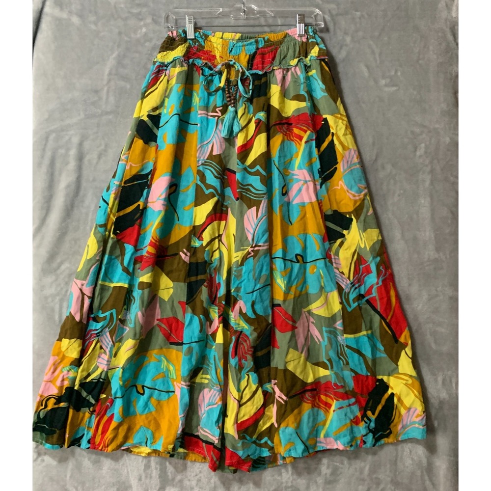 True‎ Destination Womens Large Floral Pallazo Pants Boho Beach Resort Cover Up